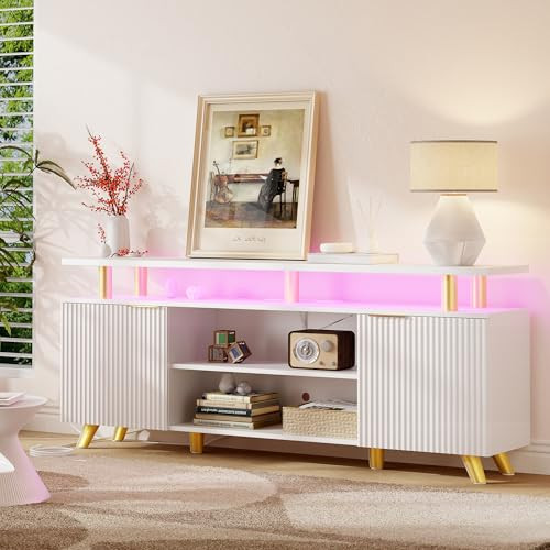 Lulive Modern TV Stand for 55/60/65/70 inch TV's w/LED 