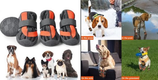 PETQYS Dog Shoes, 4 Pcs.