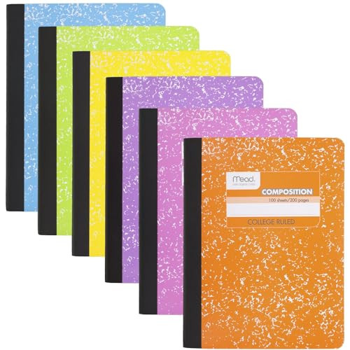 Mead Composition Notebooks 6-Pack Wide Ruled
