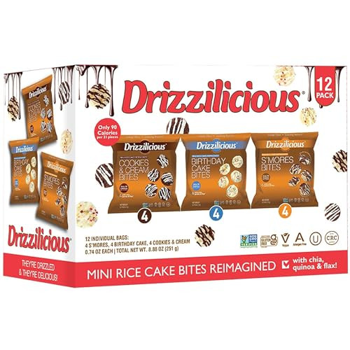 Drizzilicious Mini Rice Cakes Variety Pack, 12 Count