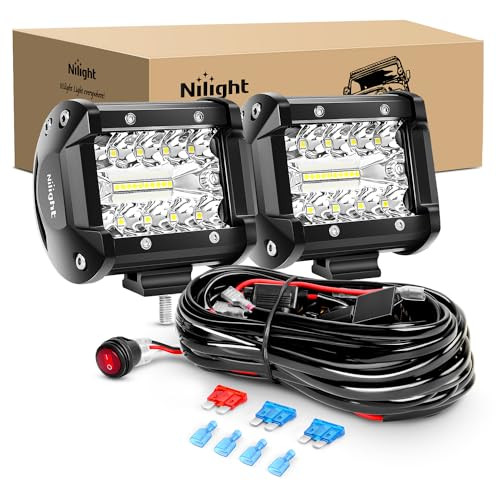 Nilight 4-Inch Flood Spot Combo LED Light Bar (2-Pack)
