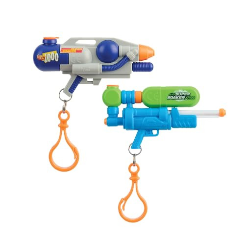NERF Super Soaker Nano Soakers with Keychain – 2 Pack Mini Water Blasters