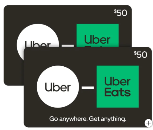 2-Pack $50 Uber/Uber Eats eGift Cards at Costco