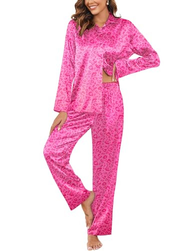 Ekouaer Classic Satin Pajamas for Women