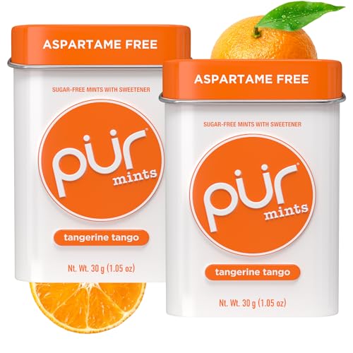 PUR Mints Natural Tangerine Tango Flavored Mints (Pack of 2)