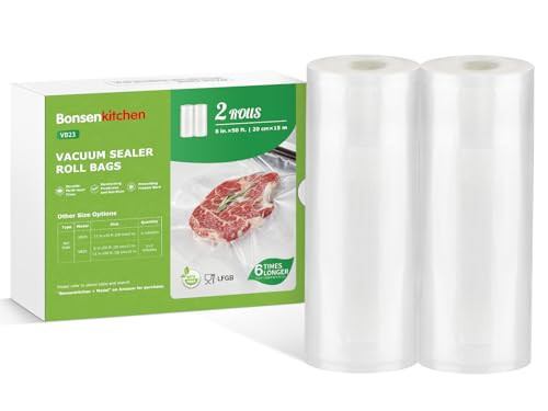 Bonsenkitchen Vacuum Sealer Bags Rolls 2-Pack