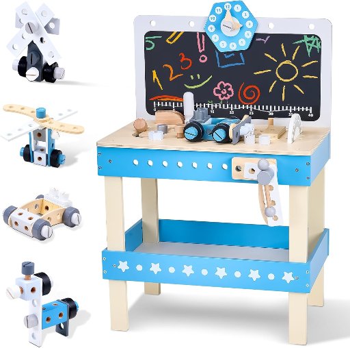 Buddgo STEM Wooden Kids Tool Workbench Playset