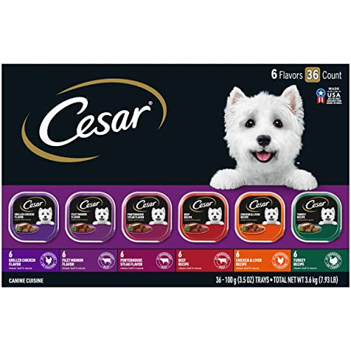 Cesar Adult Wet Dog Food Classic Loaf Variety Pack, 36 Count