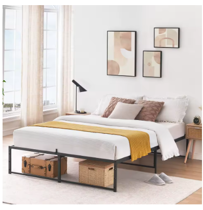 Twin Metal Platform Bed Frame with Sturdy Steel Slats