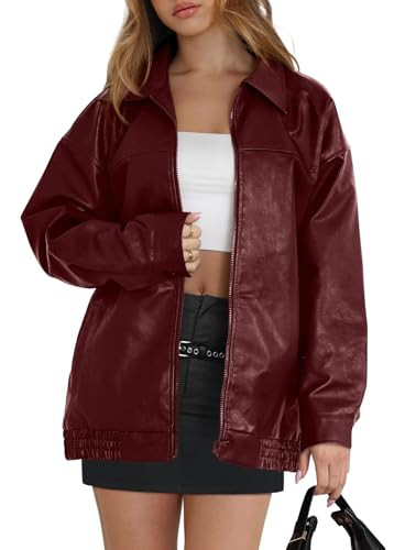 WIHOLL Womens Faux Suede Motorcycle Jacket
