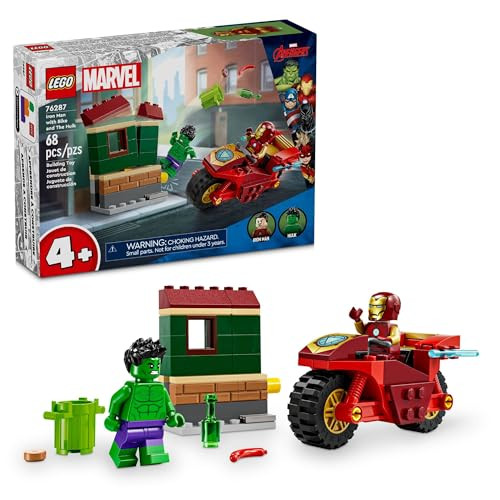 LEGO Marvel Iron Man with Bike and The Hulk Building Set
