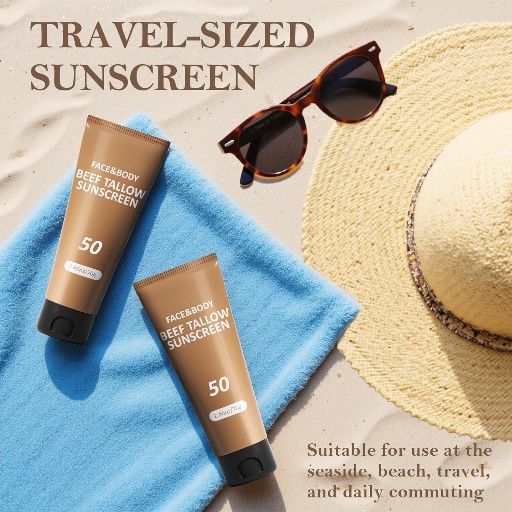 Beef Tallow Sunscreen Waterproof SPF 50 - 2.46 OZ