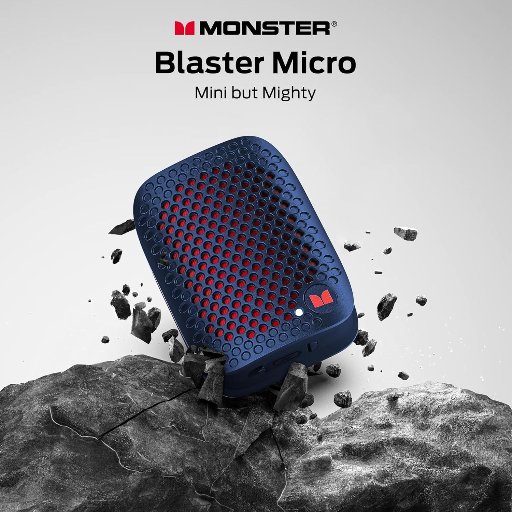 Monster Blaster Micro Wearable Clip On Bluetooth Speaker W/12H Playtime