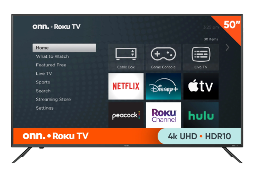 onn. 50" 4K UHD Roku Smart TV