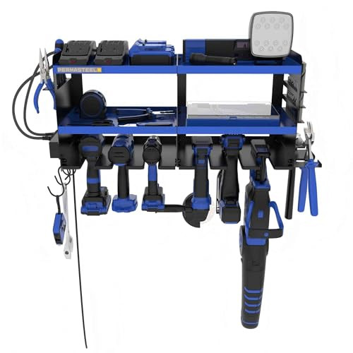 Permasteel Wall Mount Power Tool Organizer W/Charging Station