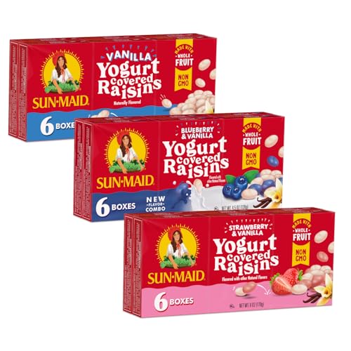 Sun-Maid Yogurt Coated Raisins 3-Flavor Bundle 18-Pack 1-oz