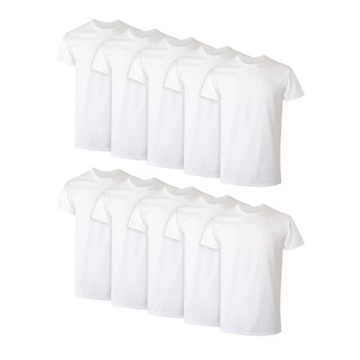 Hanes Men’s Super Value Pack White Crew T-Shirt Undershirts