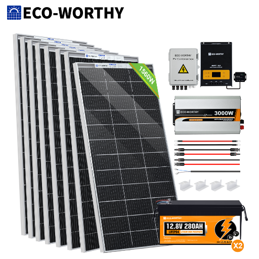 ECO-WORTHY 1560W Solar Kit W/Lithium Battery