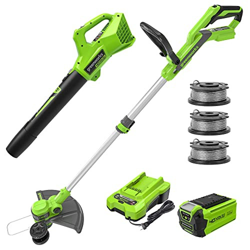 Greenworks 13", 40V Cordless Trimmer/Edger and Blower Combo Kit