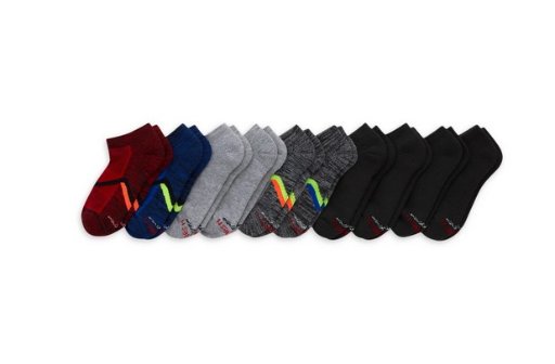 Hanes Boys' X-Temp Performance No Show Socks, 10 Pack