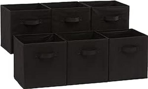 6-Pack Amazon Basics Collapsible Fabric Storage Cubes Organizer with Handles
