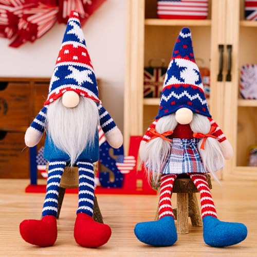 4th of July Gnomes Plush Patriotic Decorations 2pcs