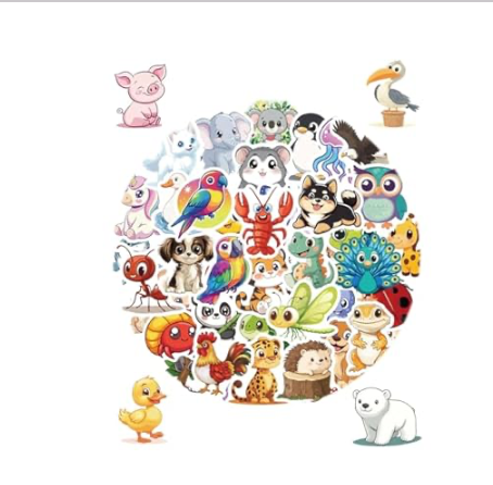 128 PCS Animal Stickers Set