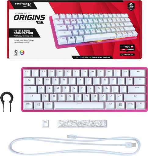 HyperX Alloy Origins 60% Mechanical Gaming Keyboard (Pink)
