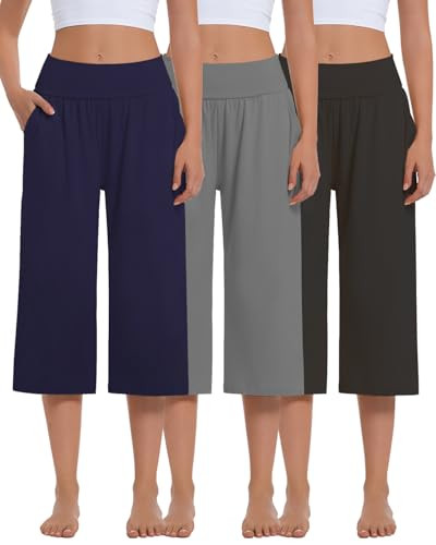 3 Pack Women's Wide Leg Yoga Pants