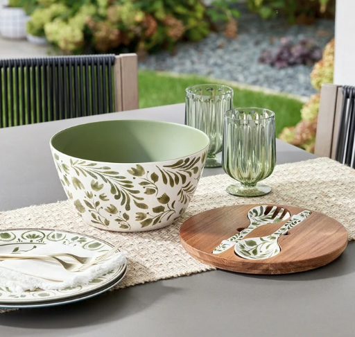 Better Homes & Gardens Bamboo Melamine Salad Serving Set