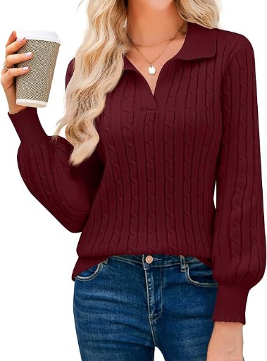 JUSTFASHIONNOW Women’s Cable Knit Sweater