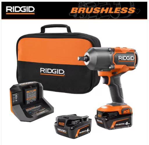 RIDGID 18V Brushless Cordless Impact Wrench Kit