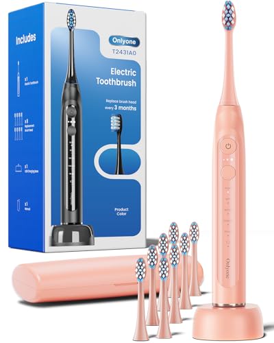 Onlyone Rechargeable Sonic Electric Toothbrush with 8 Replacement Heads Deal
