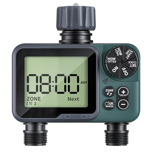 Sprinkler Timer 2 Zone, Programmable Water Timer