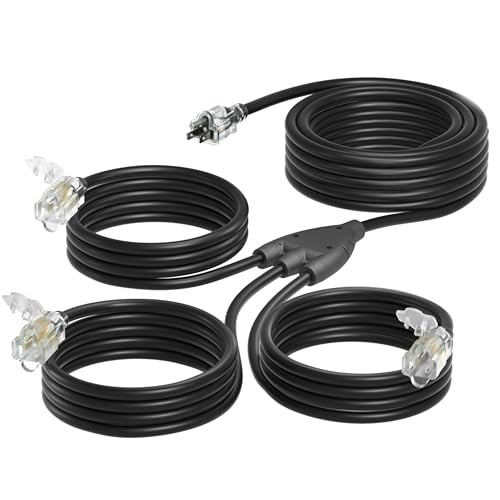 addlon 27FT Outdoor Extension Cord with Multiple Outlets