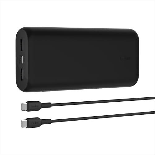 Belkin 3-Port Portable Charger with 12" USB-C Cable