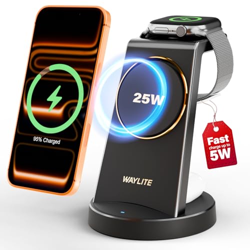 3 in 1 Fast Charging Station for iPhone, 25W Wireless Magnetic Phone Charger Deal
