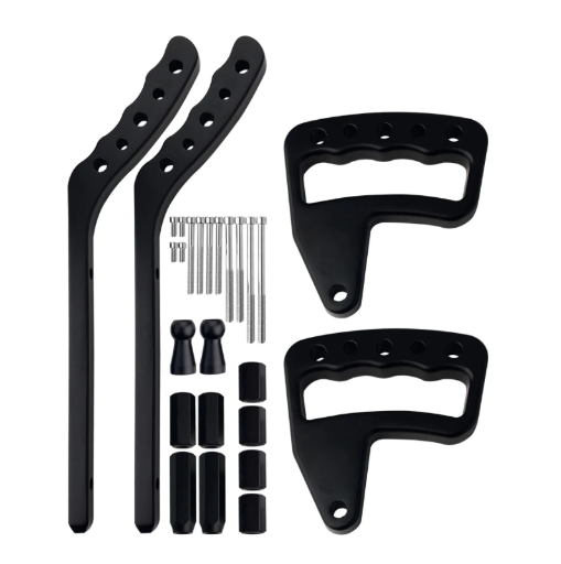 Flashark Jeep Wrangler Aluminum Front & Rear Black Grab Handles
