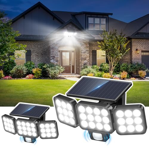 LETMY Outdoor 3000 Lumen Solar Lights 2-Pack