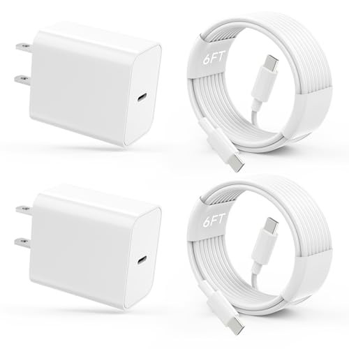 DJYQWIN 6', Type C Chargers W/Charging Blocks, 2 Pack