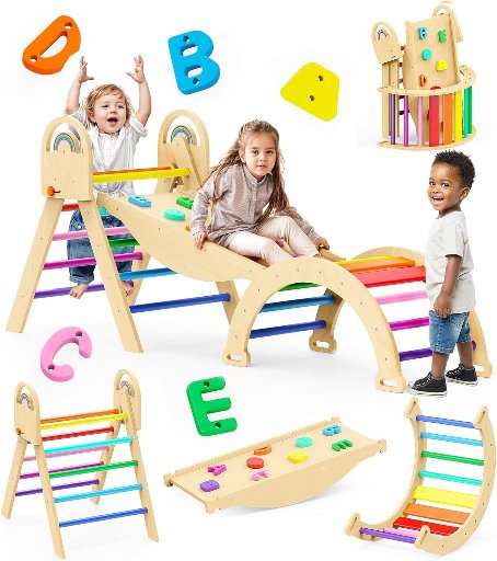 Philnas Pikler 9 In 1 Foldable Wooden Climbing Toy