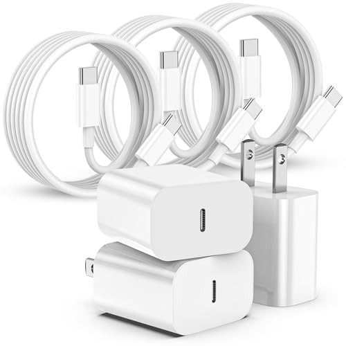 3 Pack of Oxivane USB C Charger Blocks with 6' Type C Cables