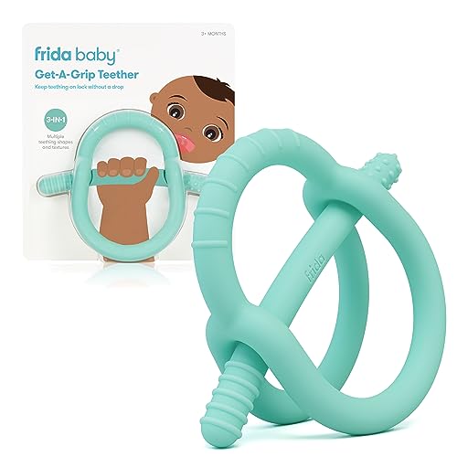 Frida Baby Get-A-Grip Silicone Teether, Teal