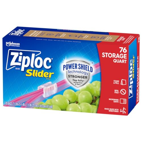 Ziploc Quart Food Storage Slider Bags