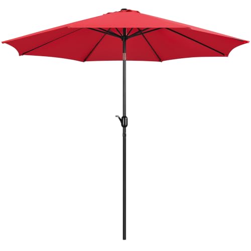 Yaheetech 10FT Patio Umbrella w/Push Button Tilt & Crank, Red