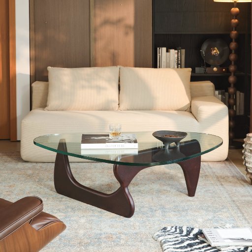 Ivy Bronx Triangle Glass Top Coffee Table