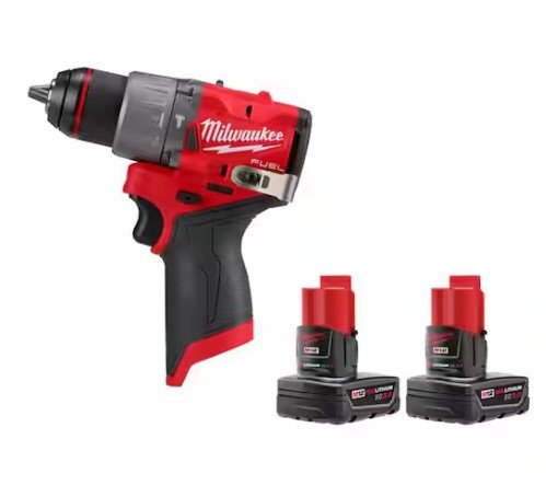 Milwaukee M12 FUEL 12V Lithium-Ion Brushless Cordless 1/2" Hammer Drill Kit