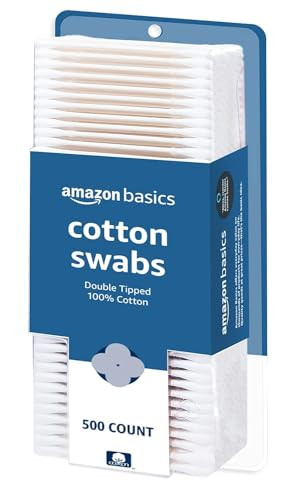 Amazon Basics Cotton Swabs for Personal Hygiene and Baby Care, 500 Count