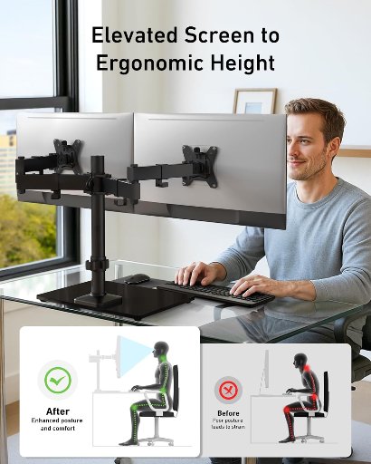 HUANUO Freestanding Dual Monitor Stand