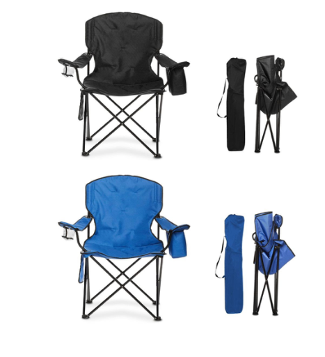 Durable Extra-Large Camping Chair with Padded Seat and Beverage Storage